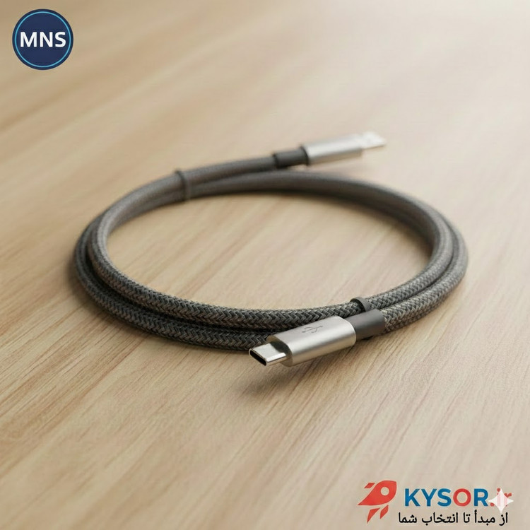 کابل شارژ سریع MNS مدل M10 کنفی Type-C اختصاصی فروشگاه KYSOR - از مبدأ تا انتخاب شما