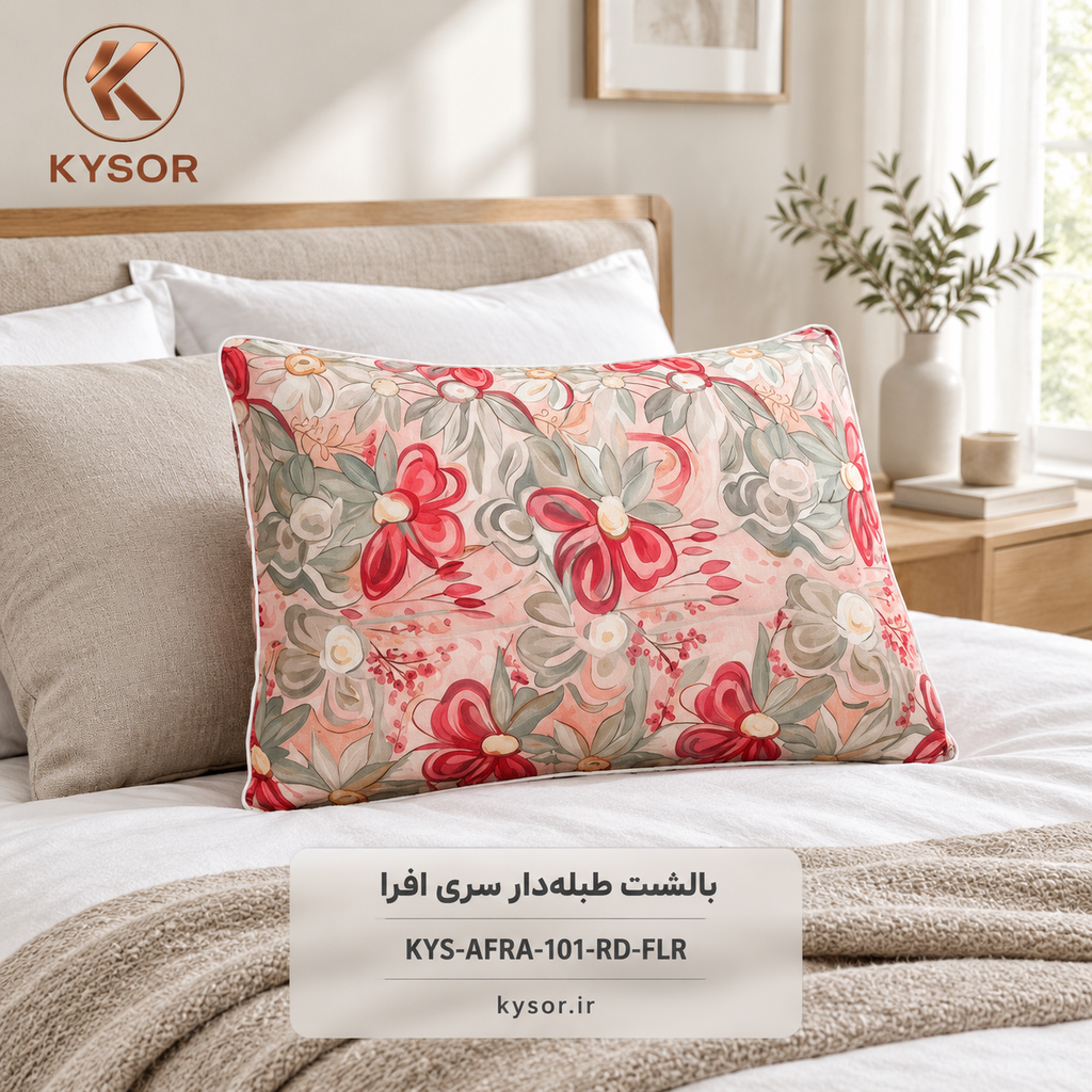 بالشت طبله‌دار سری افرا چاپ دیجیتال کیسور